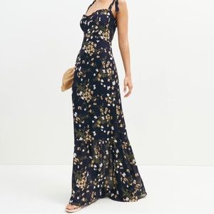 Reformation Jasen Dress - Black Floral Size 2